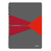 Caiet de birou Leitz Office, PP, A4, cu spira, matematica, rosu