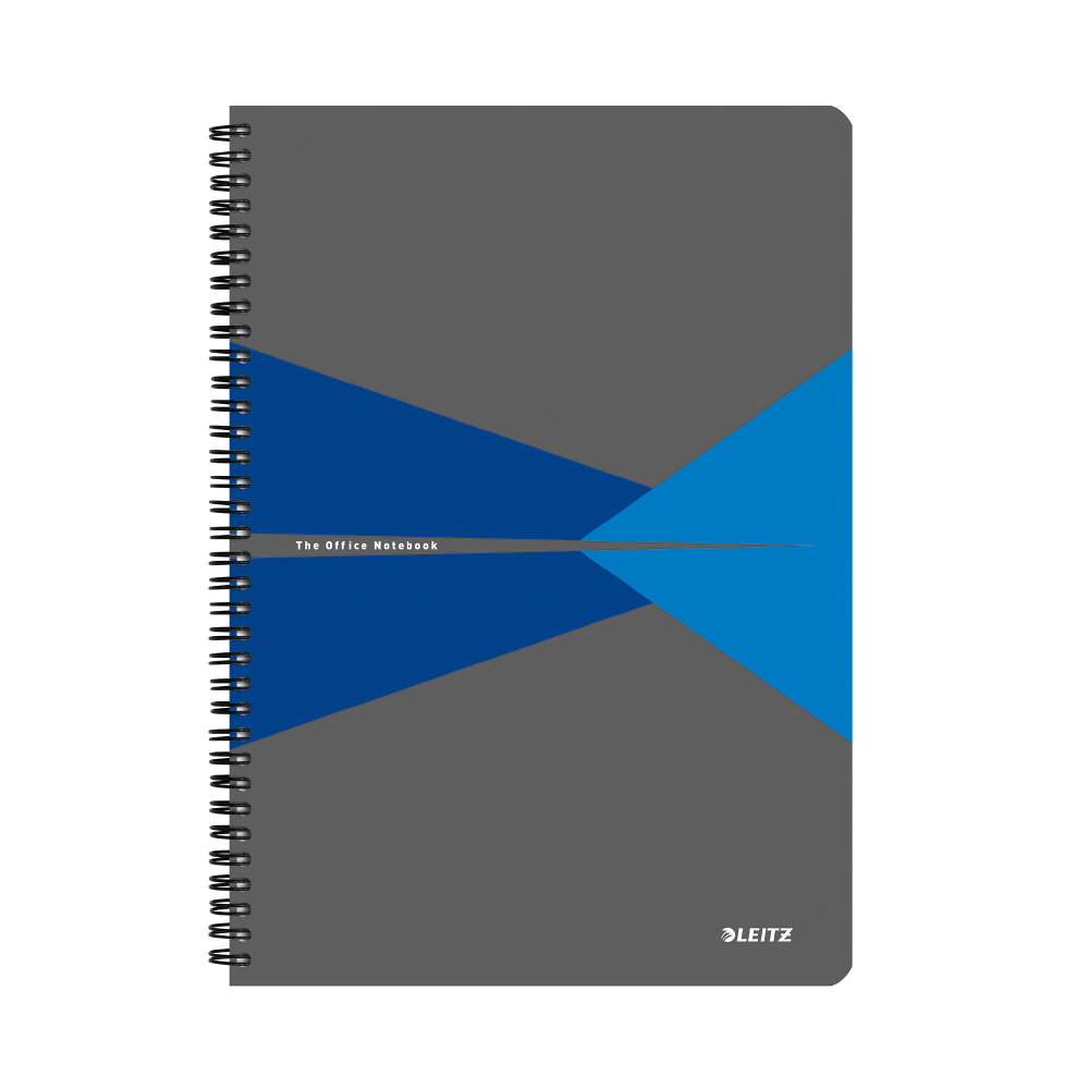 Caiet de birou Leitz Office, PP, A5, cu spira, matematica, albastru Caiet de birou Leitz Office, PP, A5, cu spira, matematica, albastru