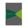Caiet de birou Leitz Office, PP, A5, cu spira, matematica, verde