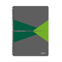 Caiet de birou Leitz Office, PP, A5, cu spira, matematica, verde