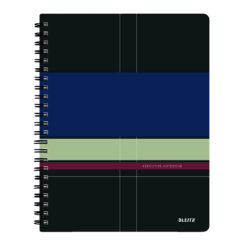 Caiet de birou Leitz Executive Get Organized, PP, A4, cu spira, matematica, negru/violet