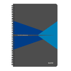 Caiet de birou Leitz Office, carton, A4, cu spira, matematica, albastru