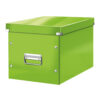 Cutie depozitare Leitz WOW Click & Store, carton laminat, pliabila, cu capac si maner, 32x31x36 cm, verde Cutie depozitare Leitz WOW Click & Store, carton laminat, pliabila, cu capac si maner, 32x31x36 cm, verde