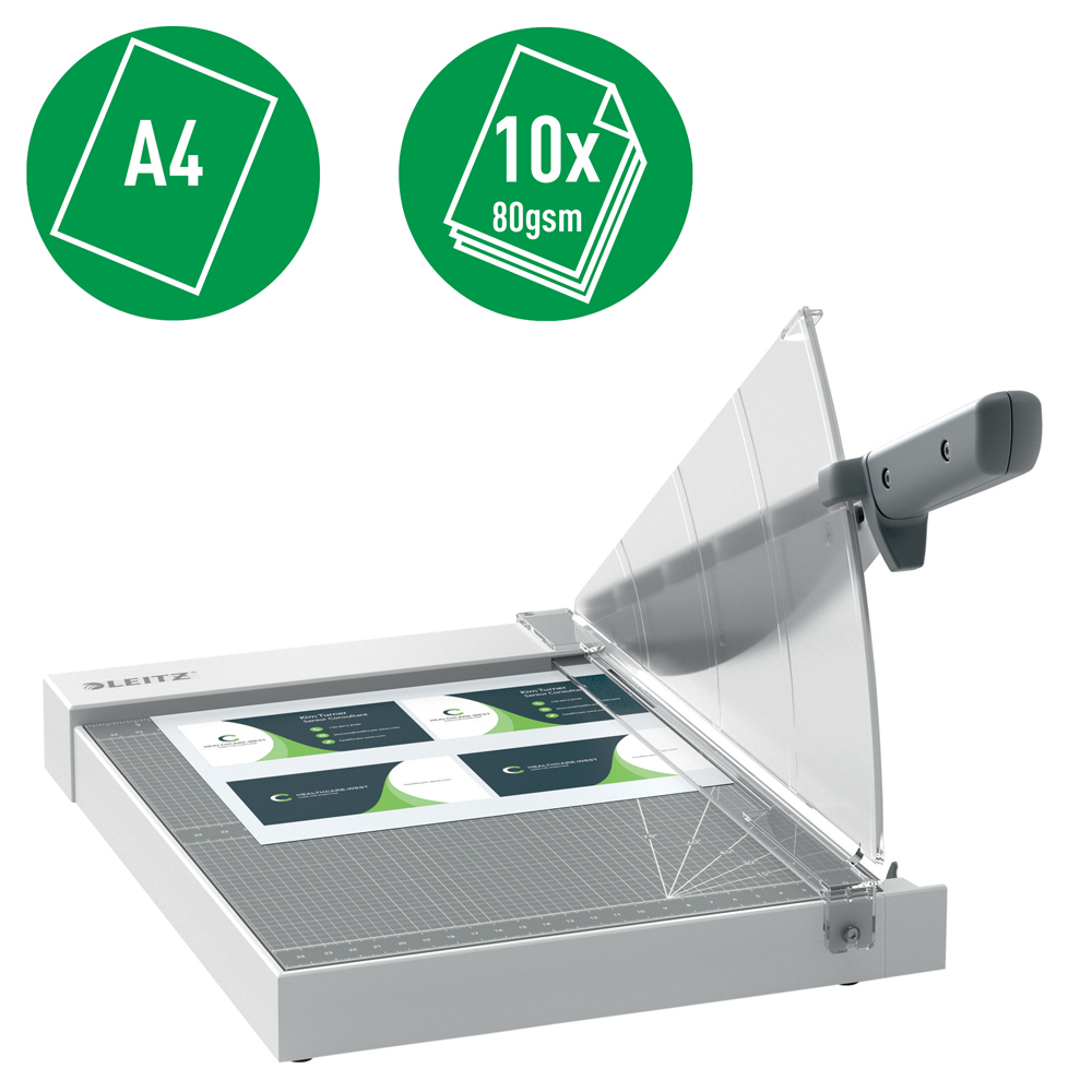 Ghilotina Leitz Home Office Precision, A4, 10 coli, indicator laser inclus, gri Ghilotina Leitz Home Office Precision, A4, 10 coli, indicator laser inclus, gri
