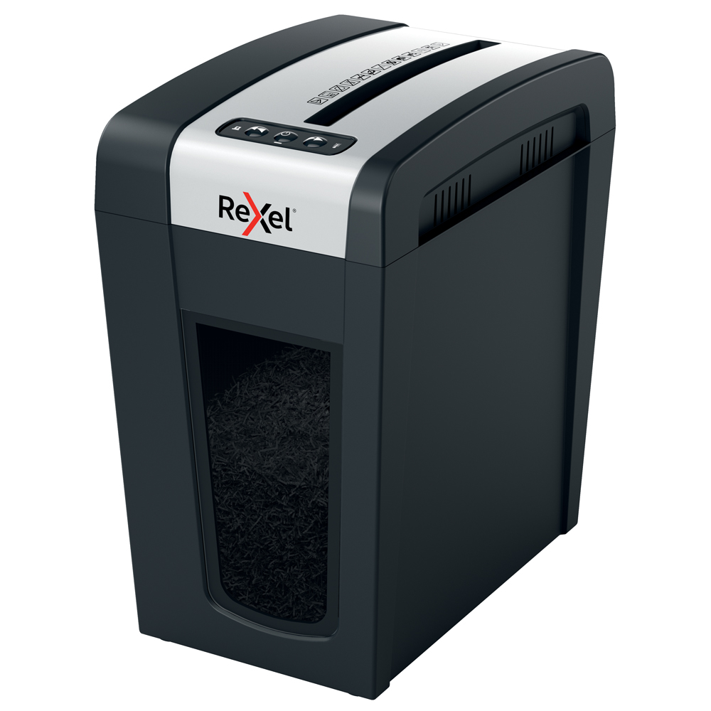 Distrugator documente manual REXEL SECURE MC6 Slim, P5, micro-cut (particule), 6 coli, 18l, negru/argintiu Distrugator documente manual REXEL SECURE MC6 Slim, P5, micro-cut (particule), 6 coli, 18l, negru/argintiu