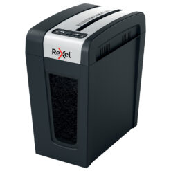 Distrugator documente manual REXEL SECURE MC4 Slim, P5, micro-cut (particule), 4 coli, 14l, negru/argintiu