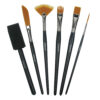 Set pensule DERWENT, 6 bucati, diverse dimensiuni, negru