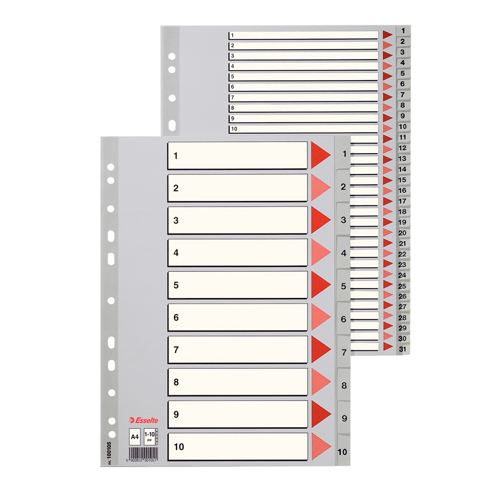 Index Esselte, A-Z, A4, 225x297 mm, plastic Index Esselte, A-Z, A4, 225x297 mm, plastic