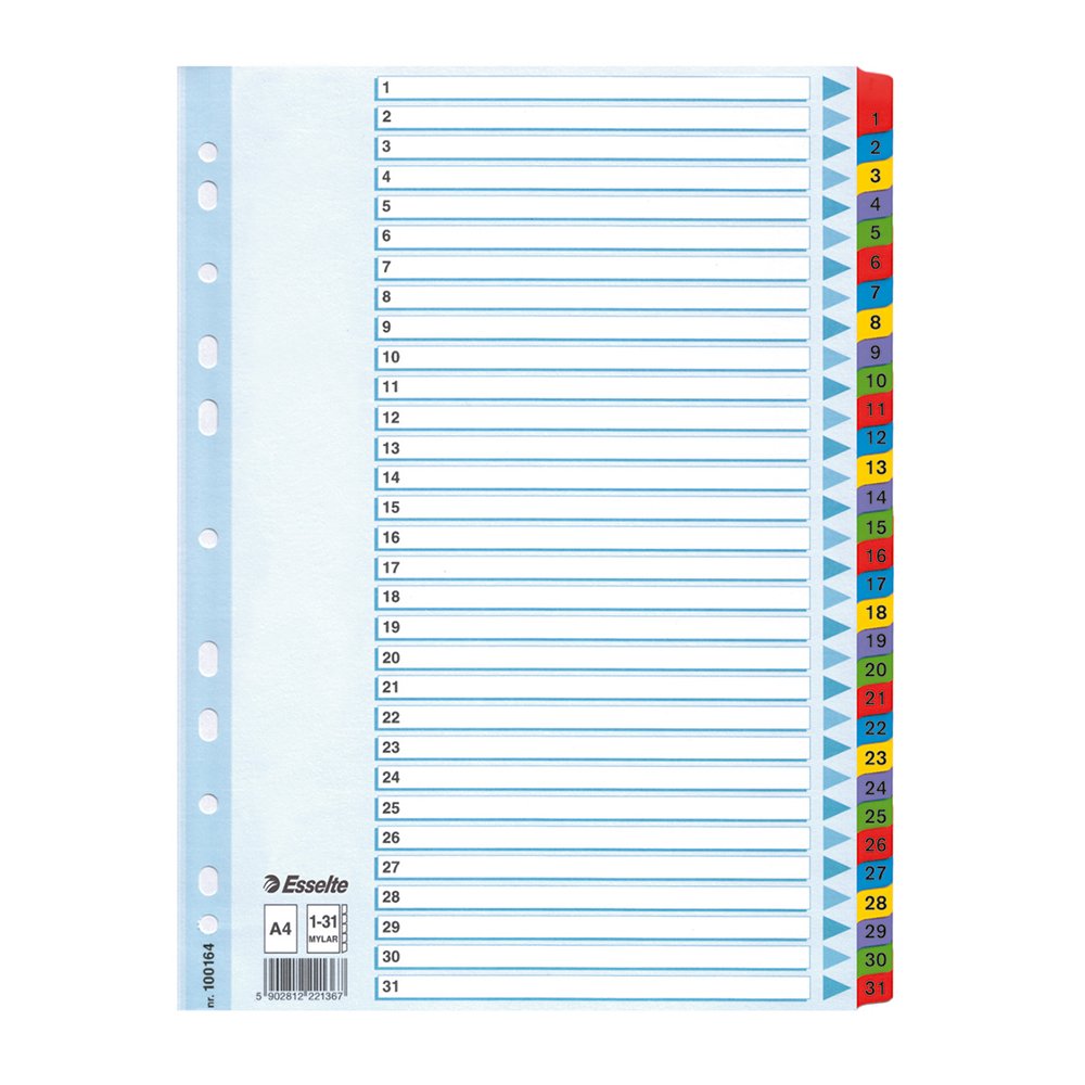 Index Esselte Mylar, 1-31, A4 Index Esselte Mylar, 1-31, A4
