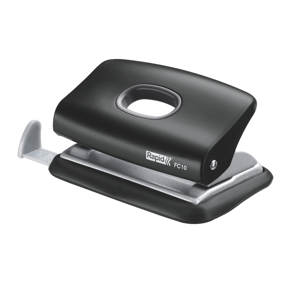 Perforator plastic Rapid FC10, 10 coli, cutie, negru Perforator plastic Rapid FC10, 10 coli, cutie, negru