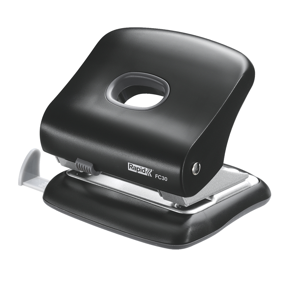 Perforator plastic Rapid VIVIDA FC30, 30 de coli, cutie, negru Perforator plastic Rapid VIVIDA FC30, 30 de coli, cutie, negru
