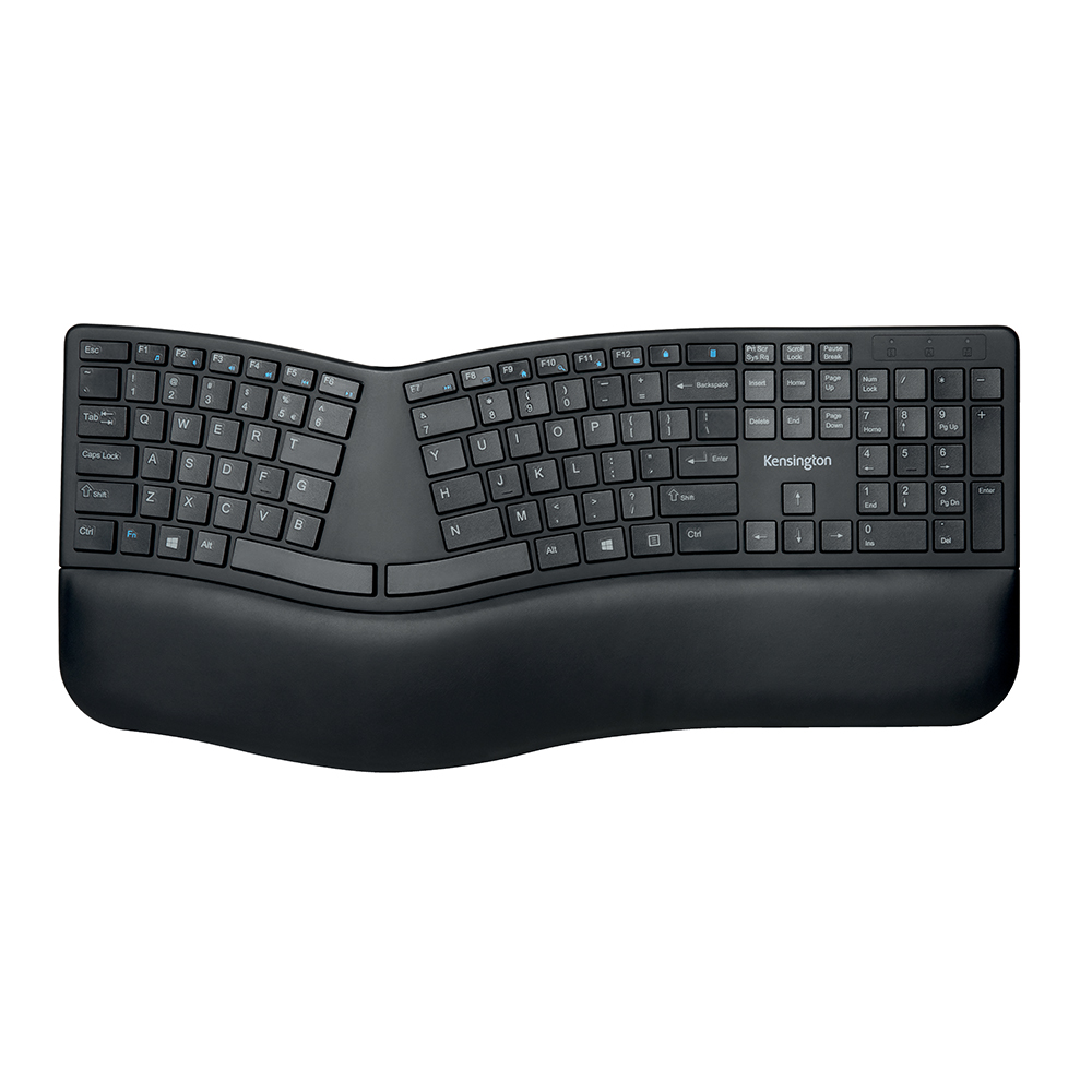 Tastatura Kensington ProFit Ergo, suport ergonomic pentru incheietura mainii inclus, conexiune wireless, negru Tastatura Kensington ProFit Ergo, suport ergonomic pentru incheietura mainii inclus, conexiune wireless, negru