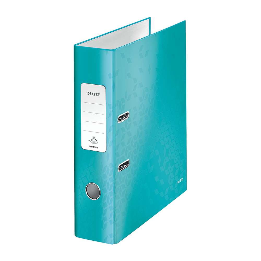 Biblioraft Leitz 180° WOW, carton laminat, A4, 80 mm, turcoaz Biblioraft Leitz 180° WOW, carton laminat, A4, 80 mm, turcoaz
