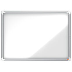 Avizier NOBO Premium Plus, interior, otel emailat, 8x A4, cu usa si cheie, magnetic, alb