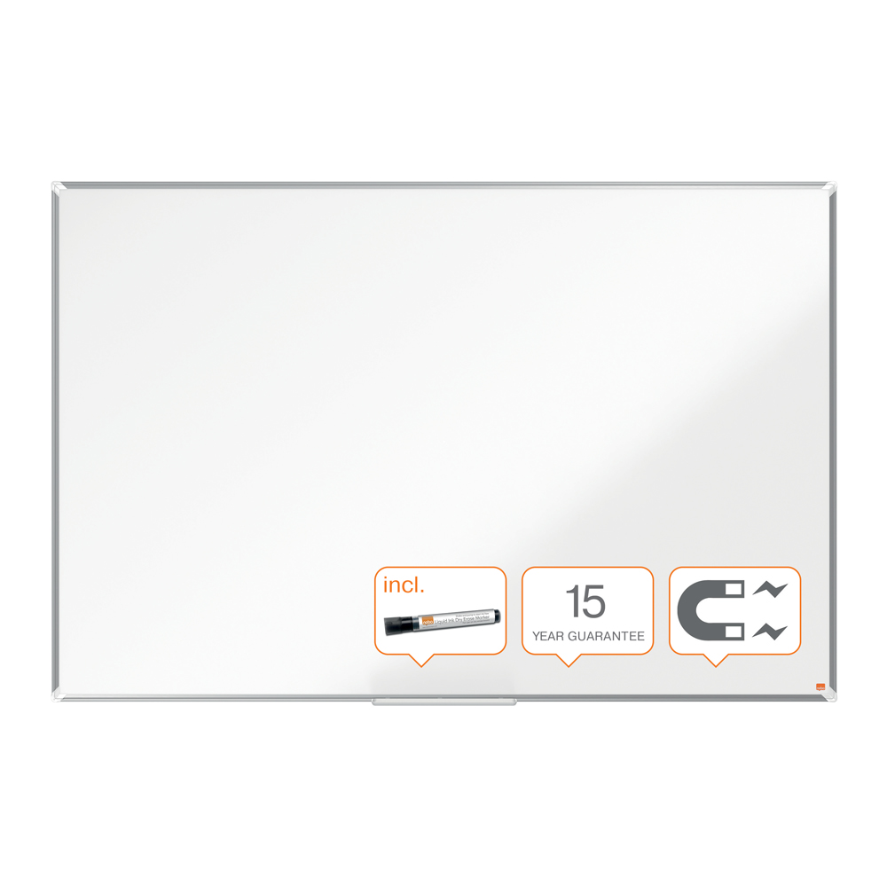 Tabla NOBO Premium Plus, otel lacuit, 150x120 cm, magnetica, include marker si tavita, alb Tabla NOBO Premium Plus, otel lacuit, 150x120 cm, magnetica, include marker si tavita, alb