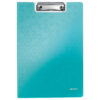 Clipboard Leitz WOW, dublu, polyfoam, A4, 100 coli, turcoaz