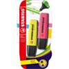 Textmarker Stabilo Boss Original, 2 culori/blister, galben, roz Textmarker Stabilo Boss Original, 2 culori/blister, galben, roz