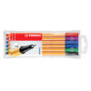 Liner Stabilo Point 88, varf fetru, 0.4 mm, 6 culori/set (rosu, negru, albastru, verde, roz, mov)