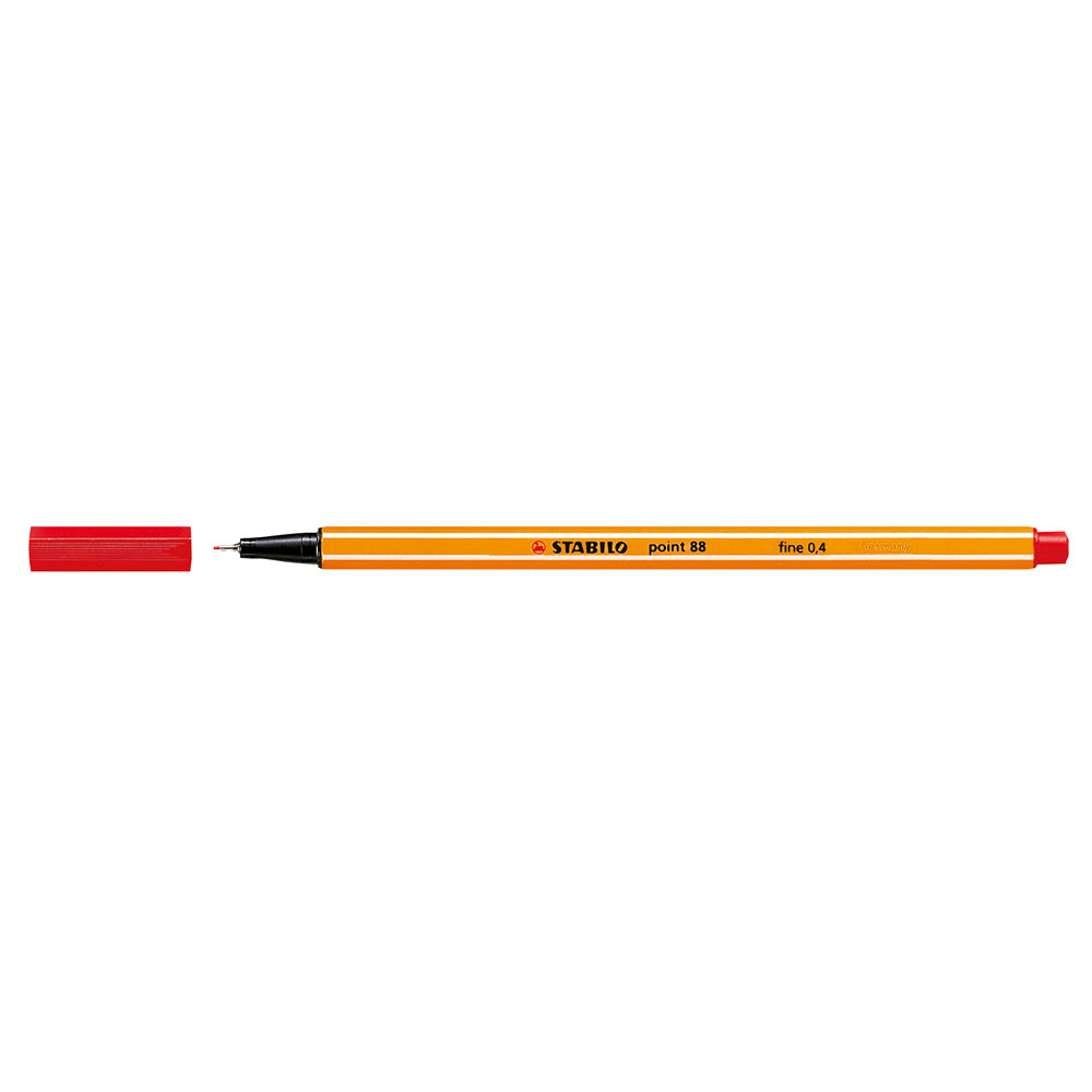 Liner Stabilo Point 88, varf fetru, 0.4 mm, rosu Liner Stabilo Point 88, varf fetru, 0.4 mm, rosu