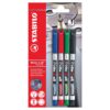 Marker permanent Stabilo Write-4-all, F, 0.7 mm, 4 culori/blister, albastru, negru, rosu, verde Marker permanent Stabilo Write-4-all, F, 0.7 mm, 4 culori/blister, albastru, negru, rosu, verde
