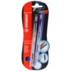 Pix fara mecanism Stabilo Exam Grade, G, 0.4 mm, 2 culori/blister, albastru, negru