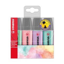 Textmarker Stabilo Boss Pastel, 4 bucati/set