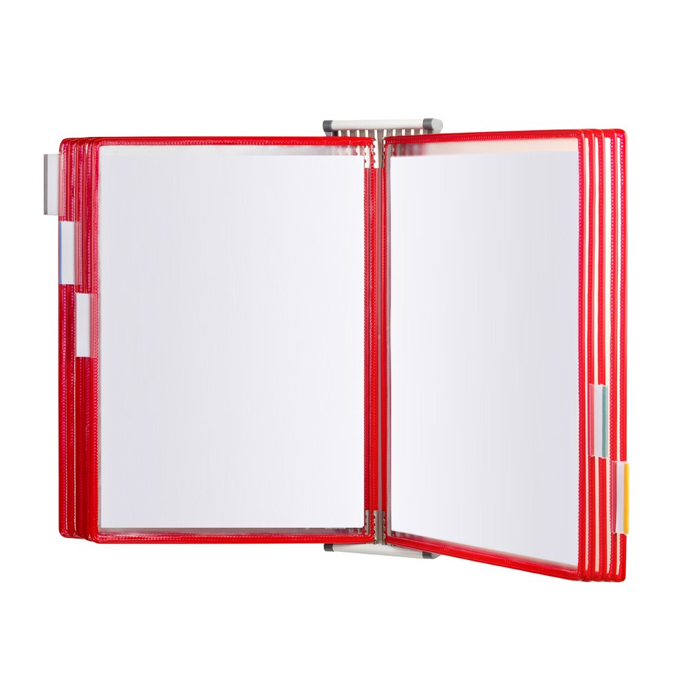 Kit complet Tarifold, din otel, pentru perete, A4, 10 display-uri, rosu Kit complet Tarifold, din otel, pentru perete, A4, 10 display-uri, rosu
