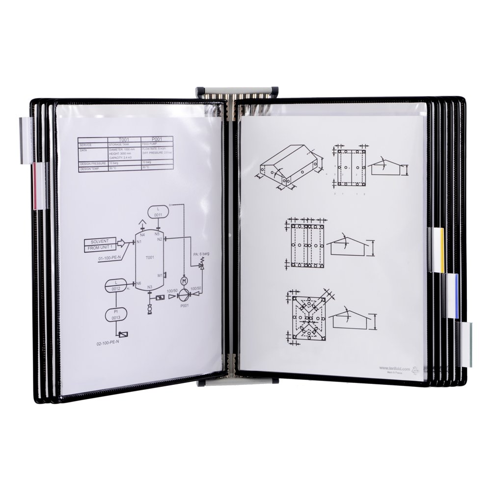 Kit complet Tarifold, din otel, pentru perete, A4, 10 display-uri, negru Kit complet Tarifold, din otel, pentru perete, A4, 10 display-uri, negru