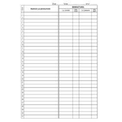 Condica de prezenta, A4, 50 file, fata-verso, 3 bucati/set