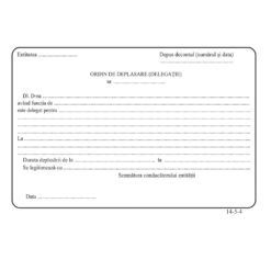 Ordin deplasare-delegatie, A5, 100 file, fata-verso, 3 bucati/set