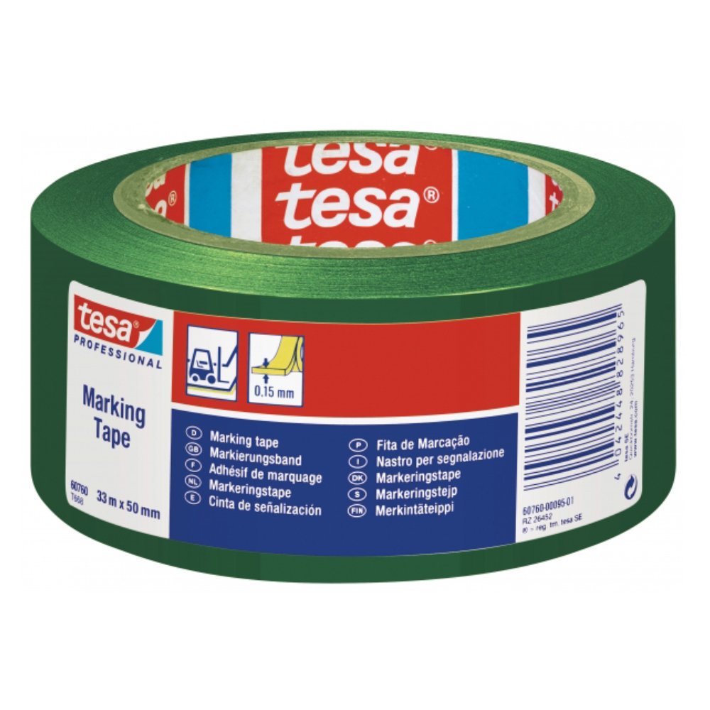 Banda adeziva de marcare Tesa, verde, 50 mm x 33 m Banda adeziva de marcare Tesa, verde, 50 mm x 33 m