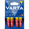 Baterii Varta Longlife Max Power, LR6, AA, alcaline, 1.5 V, 4 bucati/set Baterii Varta Longlife Max Power, LR6, AA, alcaline, 1.5 V, 4 bucati/set
