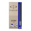 Patroane cerneala, Parker, Quink, albastru, 5 bucati/set