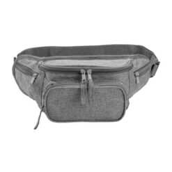 600D polyester 5-pocket waist bag with adjustable waist strap and clip closure