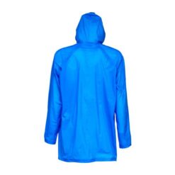 Embossed PVC (200 g) raincoat, supplied in a pocket-sized bag. One size