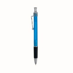 Snap pen with frosted barrel, metal wavy clip and rubberised grip