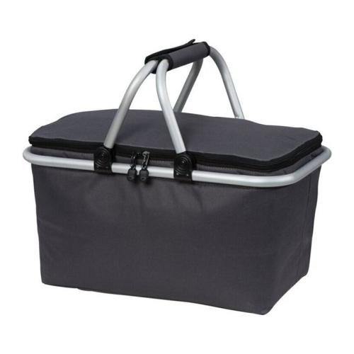 Foldable polyester shopping basket with insulating Foldable polyester shopping basket with insulating
