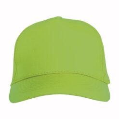 Cotton 5-panel cap with 2 mm-thick visor, embroidered eyelets and adjustable velcro strap
