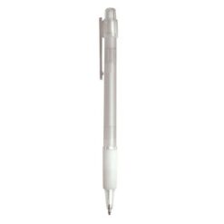 ABS plastic snap pen with rubberised grip and transparent clip