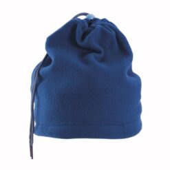 Fleece snood/beanie with adjustable drawstring