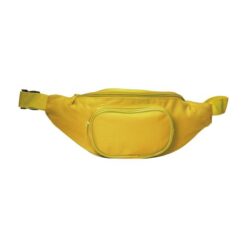 600D polyester 3-pocket waist bag with adjustable waist strap and clip closure