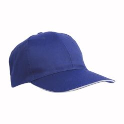 Cotton/polyester 6-panel cap with sandwich visor and adjustable velcro strap