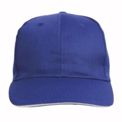 Cotton/polyester 6-panel cap with sandwich visor and adjustable velcro strap
