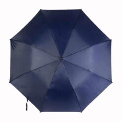 Automatic umbrella with curved wood handle and matching pouch