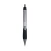 Plastic snap pen with rubberised grip and metal clip, jumbo refill