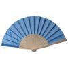 Cotton hand fan with wooden handle, 23 cm long