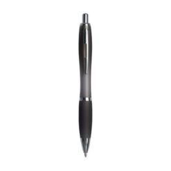 Plastic snap pen with coloured barrel, matching rubberised grip and metal clip Plastic snap pen with coloured barrel, matching rubberised grip and metal clip