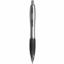 Plastic snap pen with silver barrel, rubberised coloured grip and metal clip, jumbo refill Plastic snap pen with silver barrel, rubberised coloured grip and metal clip, jumbo refill