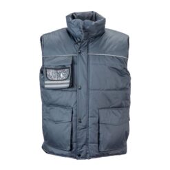 Padded, water-resistant polyester vest with reflective piping Padded, water-resistant polyester vest with reflective piping