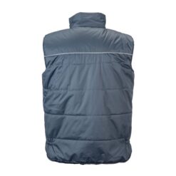 Padded, water-resistant polyester vest with reflective piping